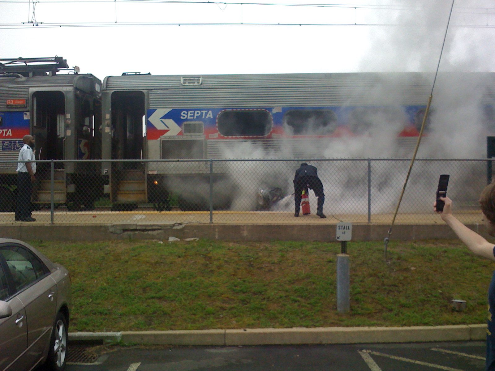 SEPTA R3 train fire