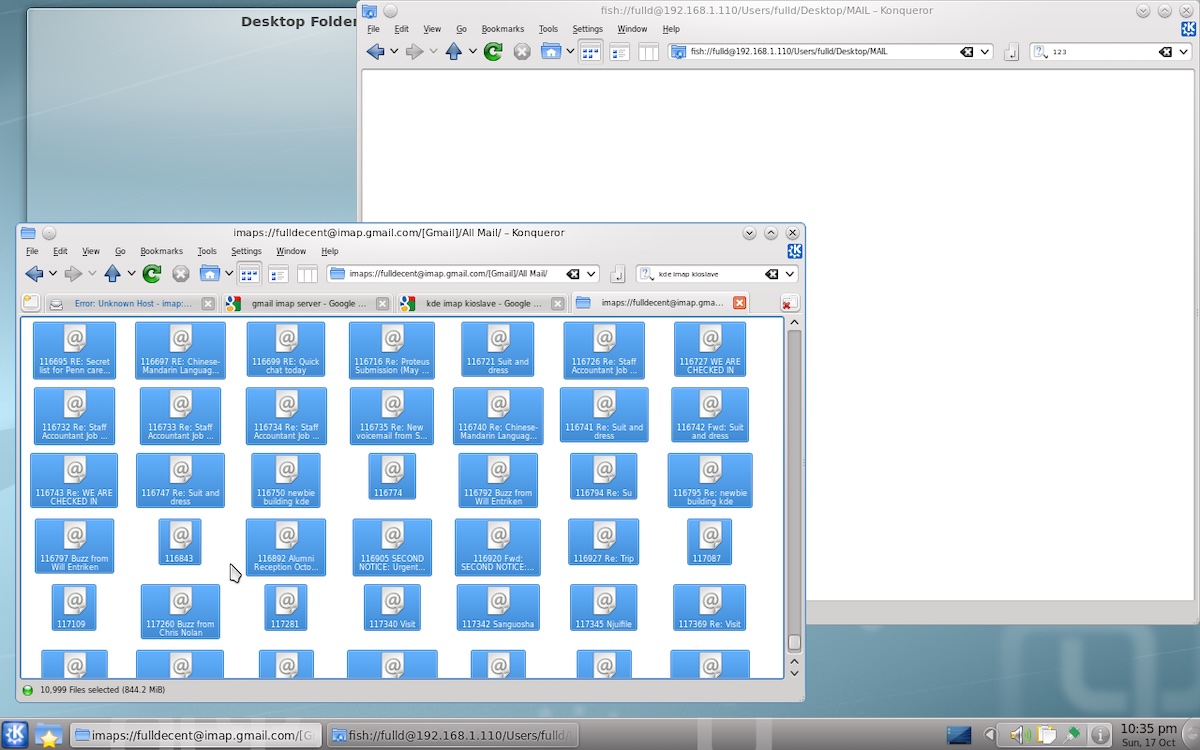 Konqueror email screenshot