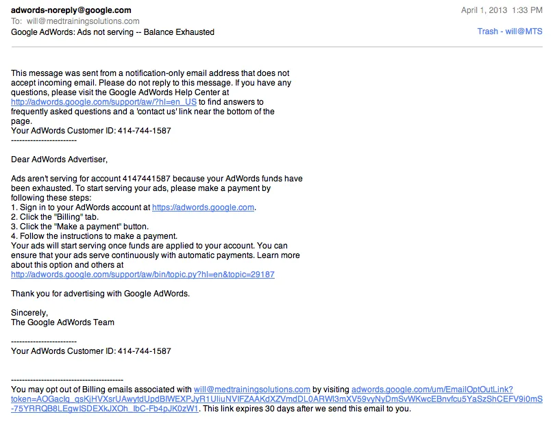 Google Analytics email 3