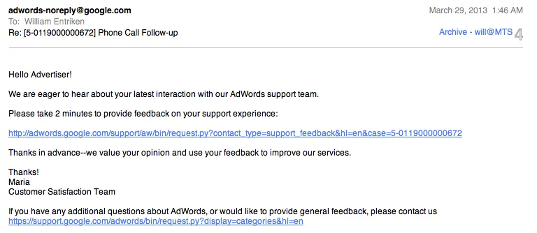 Google Analytics email