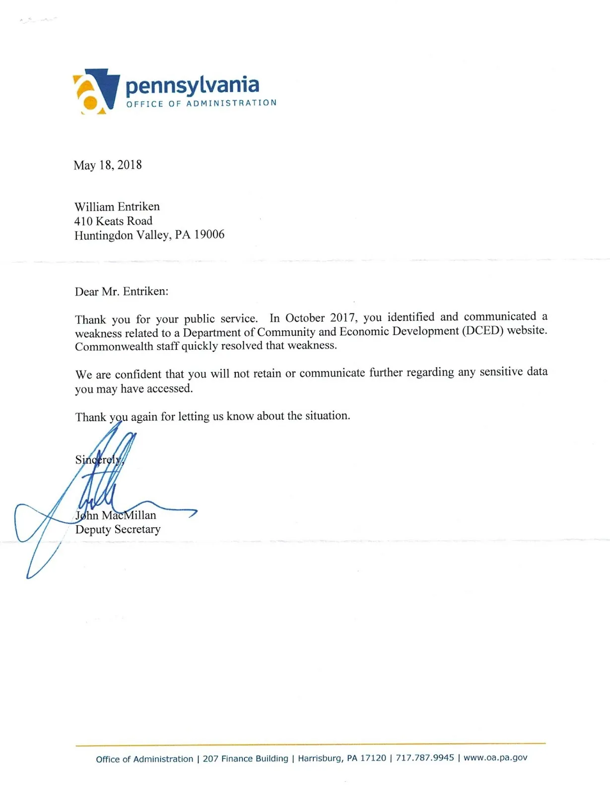 John letter