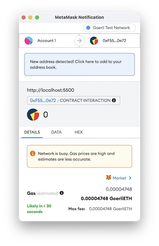 Transaction confirmation box