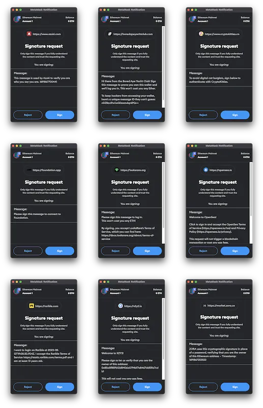 dApp login implementations