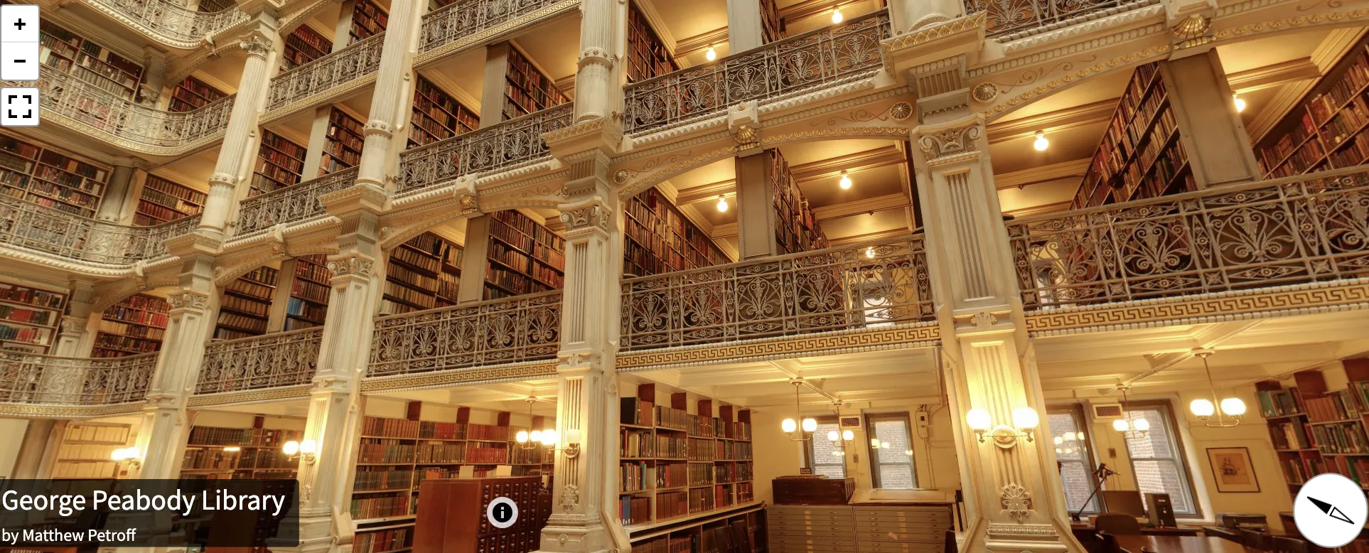 Pannellum displaying a panorama of a historic site on nps.gov