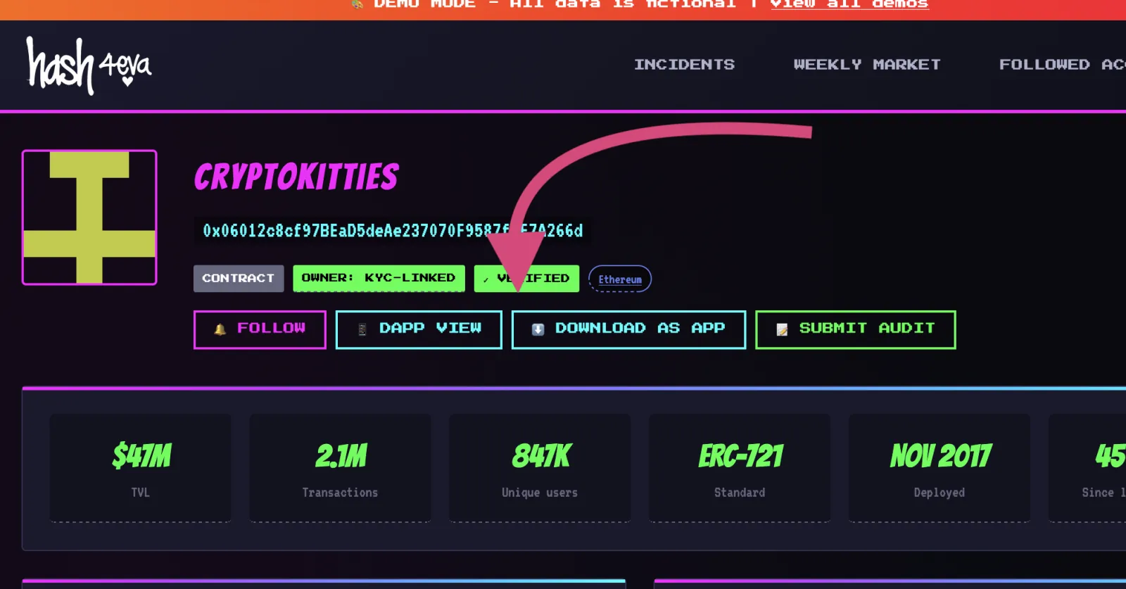 Hash4eva contract dapp download view