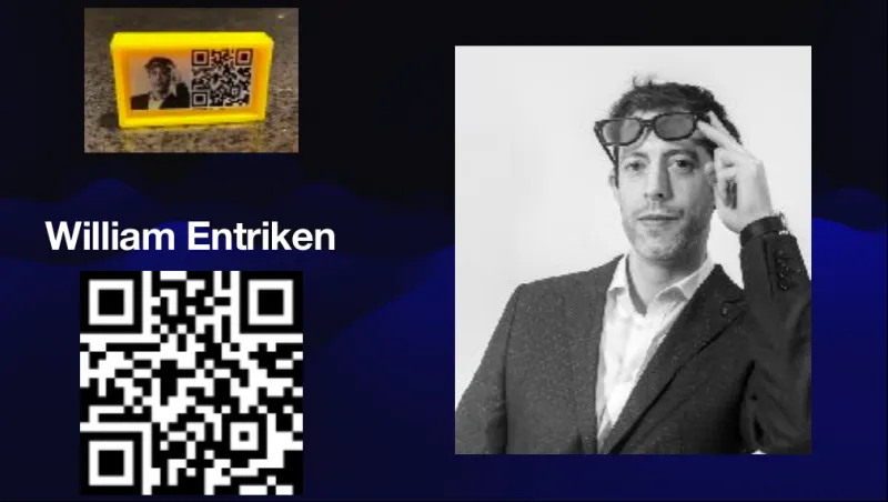William Entriken contact, QR code